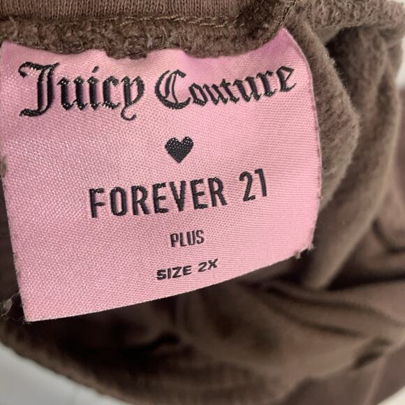Juicy Couture x Forever 21 Women’s Brown Sweatpants Size 2X Joggers Rhinestones - Picture 5 of 13